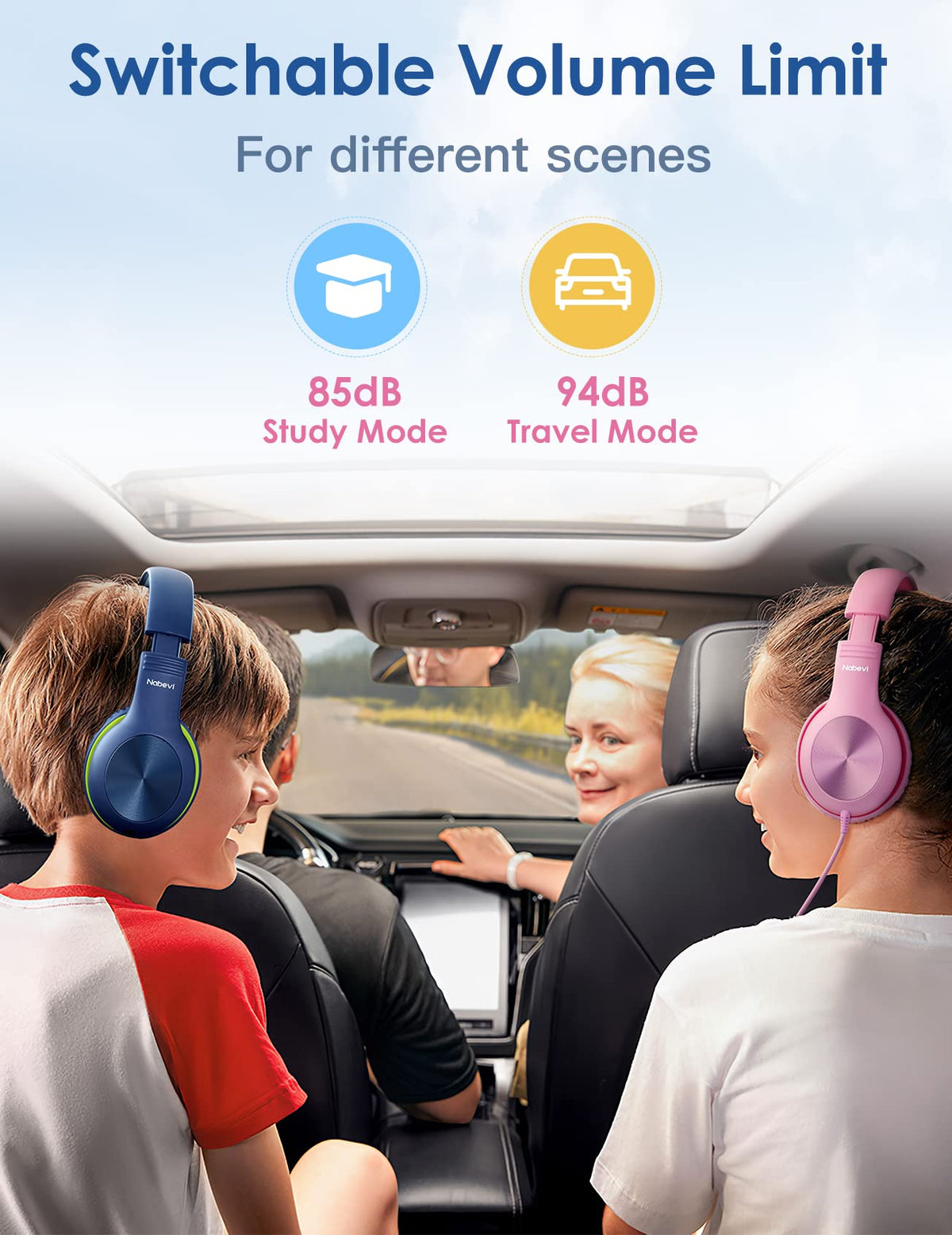 Soft, lightweight over-ear cushions for comfortable wear during study