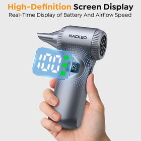 NACKEO K100 blowing dust from keyboard for safer electronics maintenance