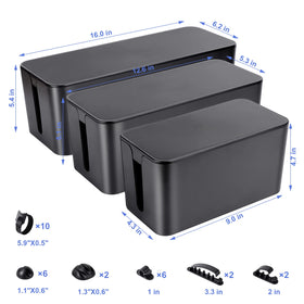 Naeety large box open with power strip inside demonstrating safe enclosure