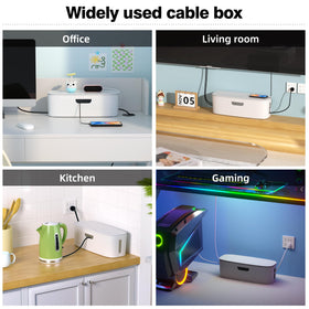 Naeety Cable Management Box large white compact design suitable for small desks
