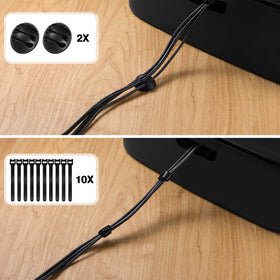 Naeety set includes clips and ties for quick, organized installation