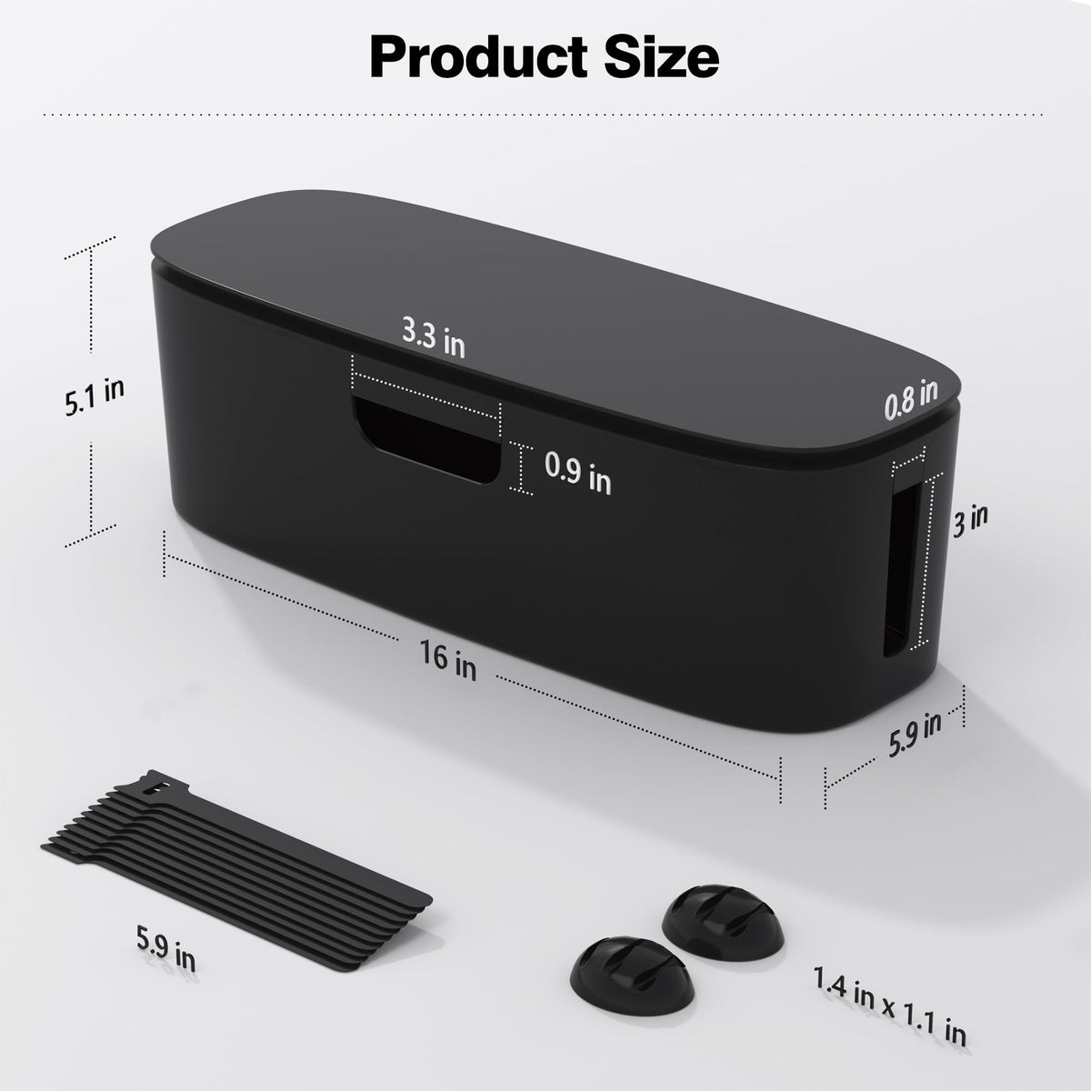 Naeety large cord organizer keeps TV and entertainment cables secured and neat