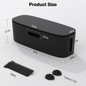 Naeety large cord organizer keeps TV and entertainment cables secured and neat