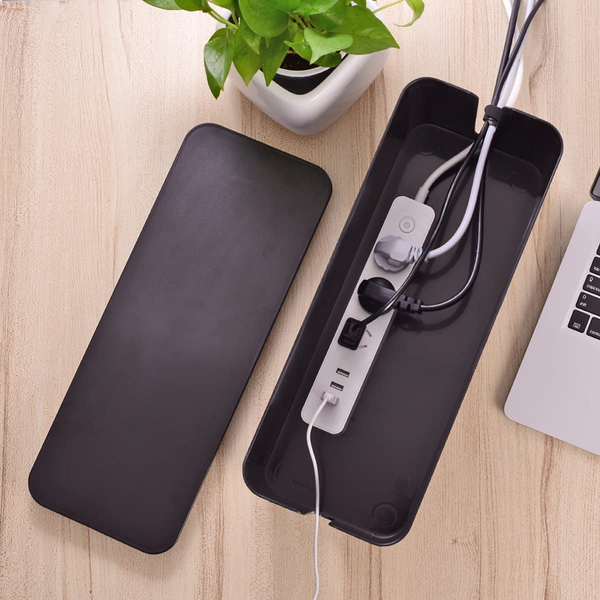 Naeety reusable cable ties bundling multiple cords for neat cable management