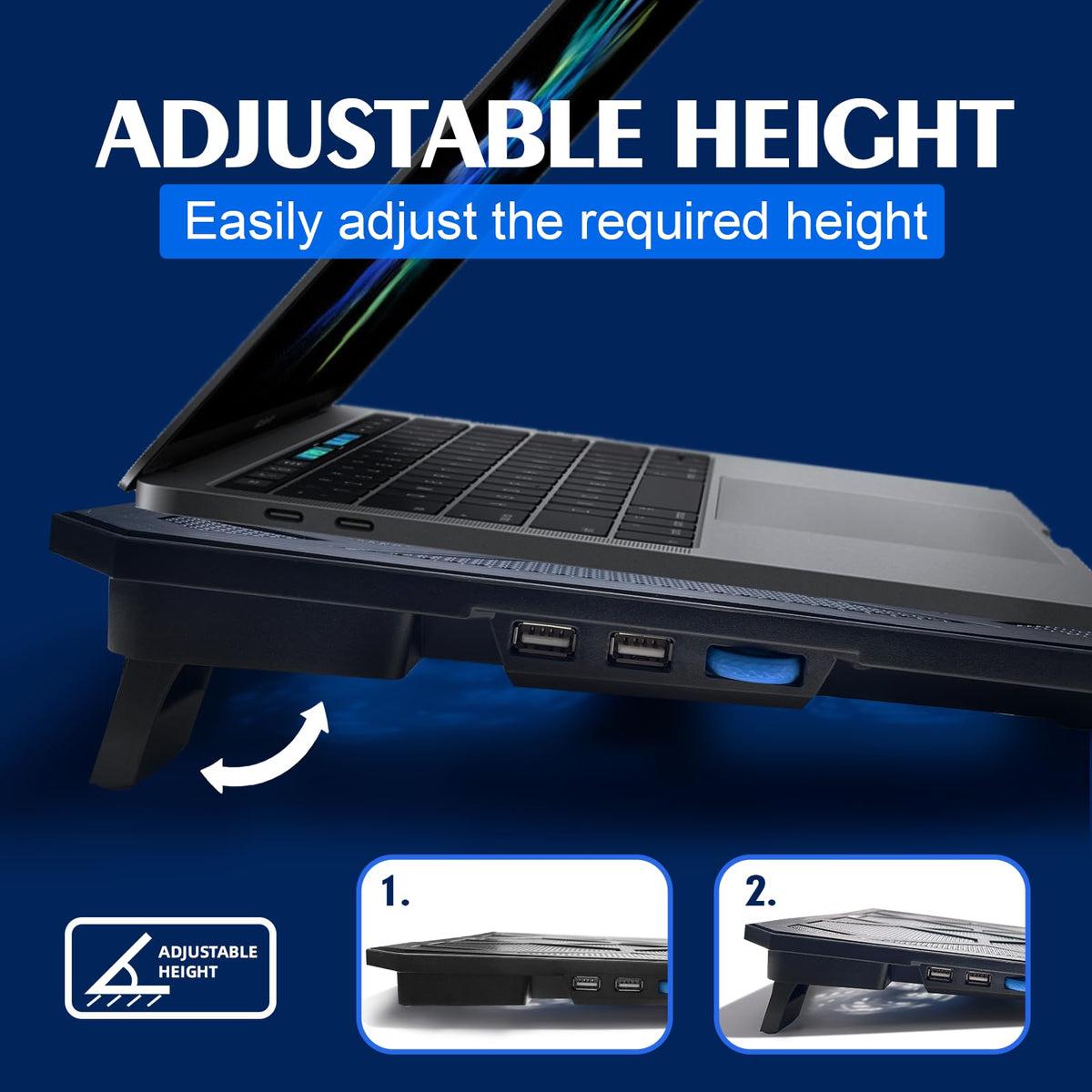 NAGAN laptop cooling pad features a durable metal mesh surface
