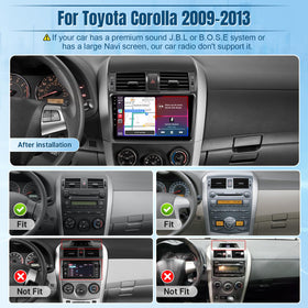 Naifay 9-inch display shown on Corolla dashboard for enhanced visibility