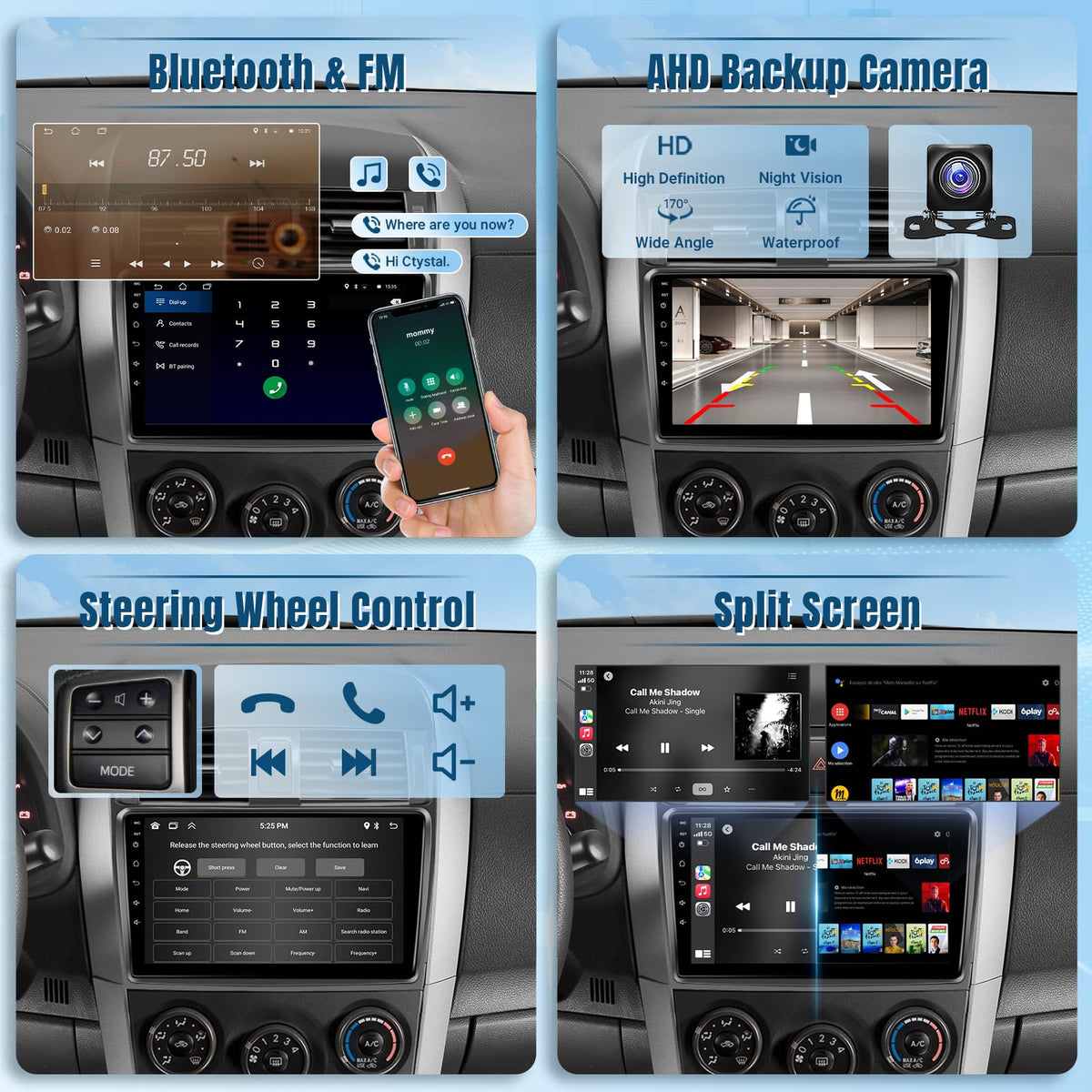 Dashboard installation of Naifay stereo in Toyota Corolla