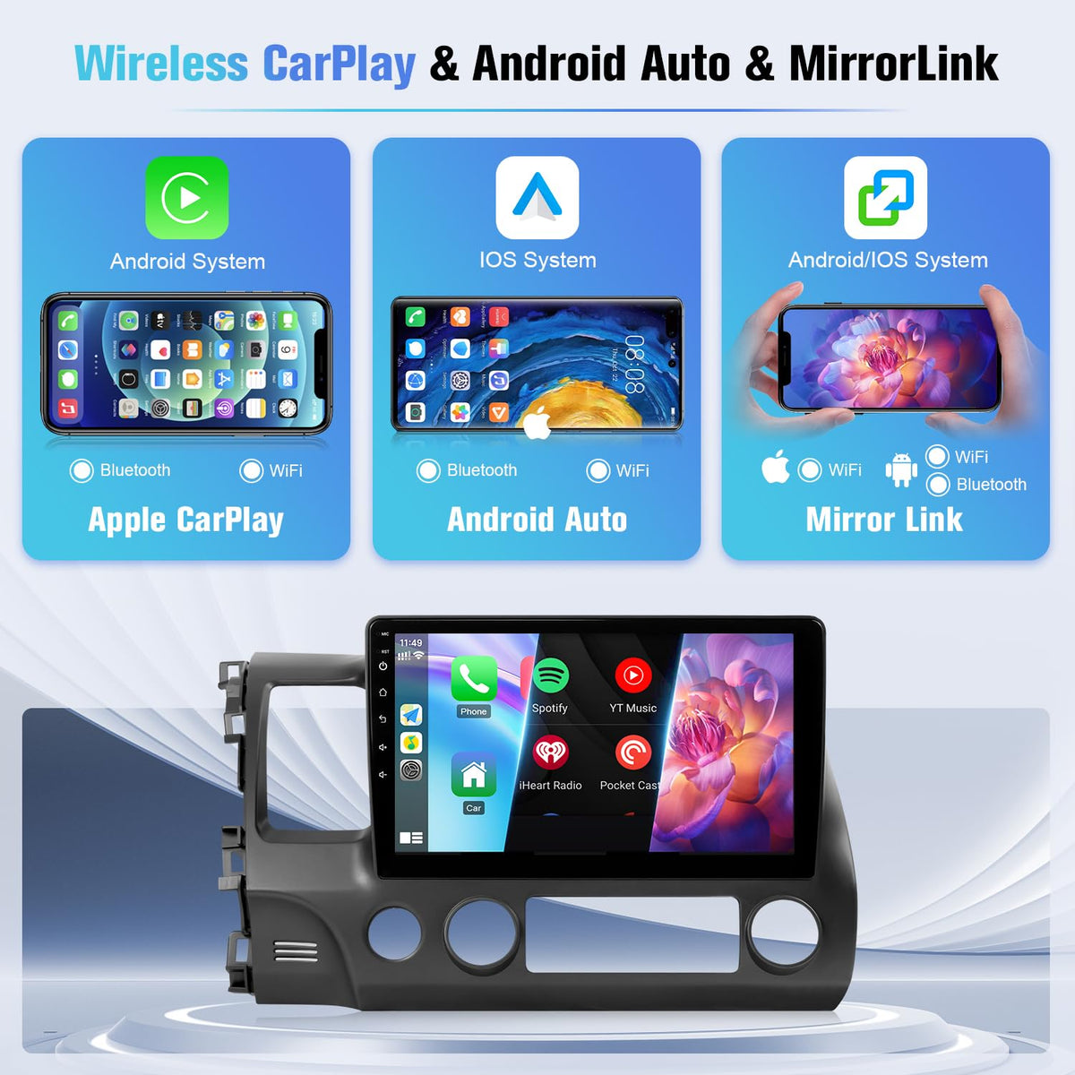 Naifay rear connection harness and ports, brand wiring simplifies installation and compatibility