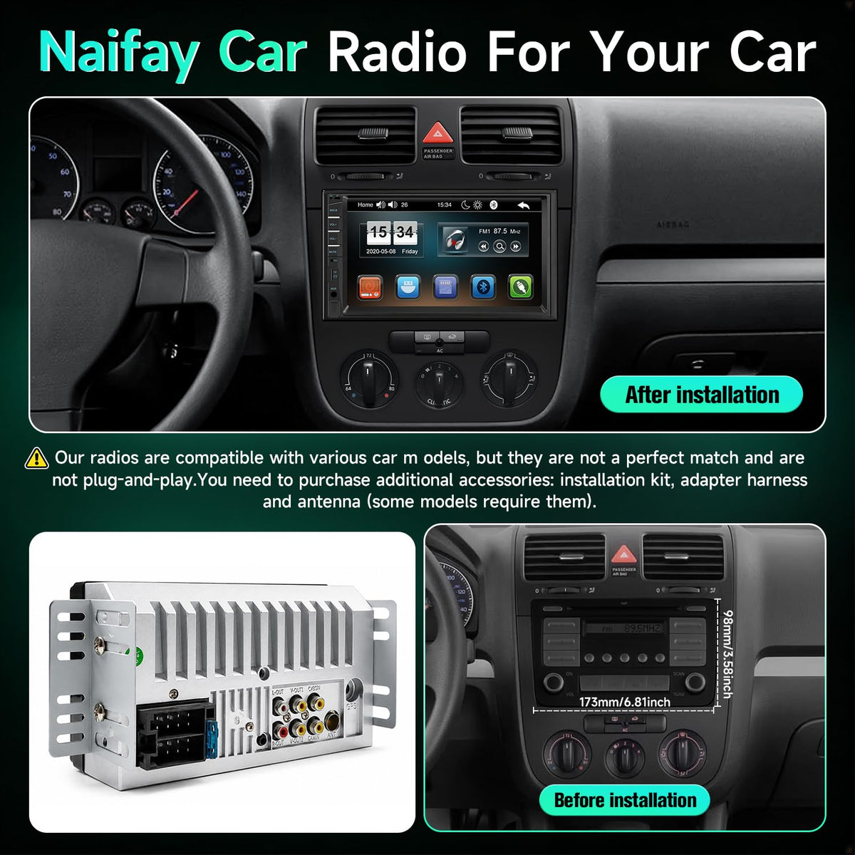 Naifay backup camera mounted on trunk offering wide-angle rear visibility benefit