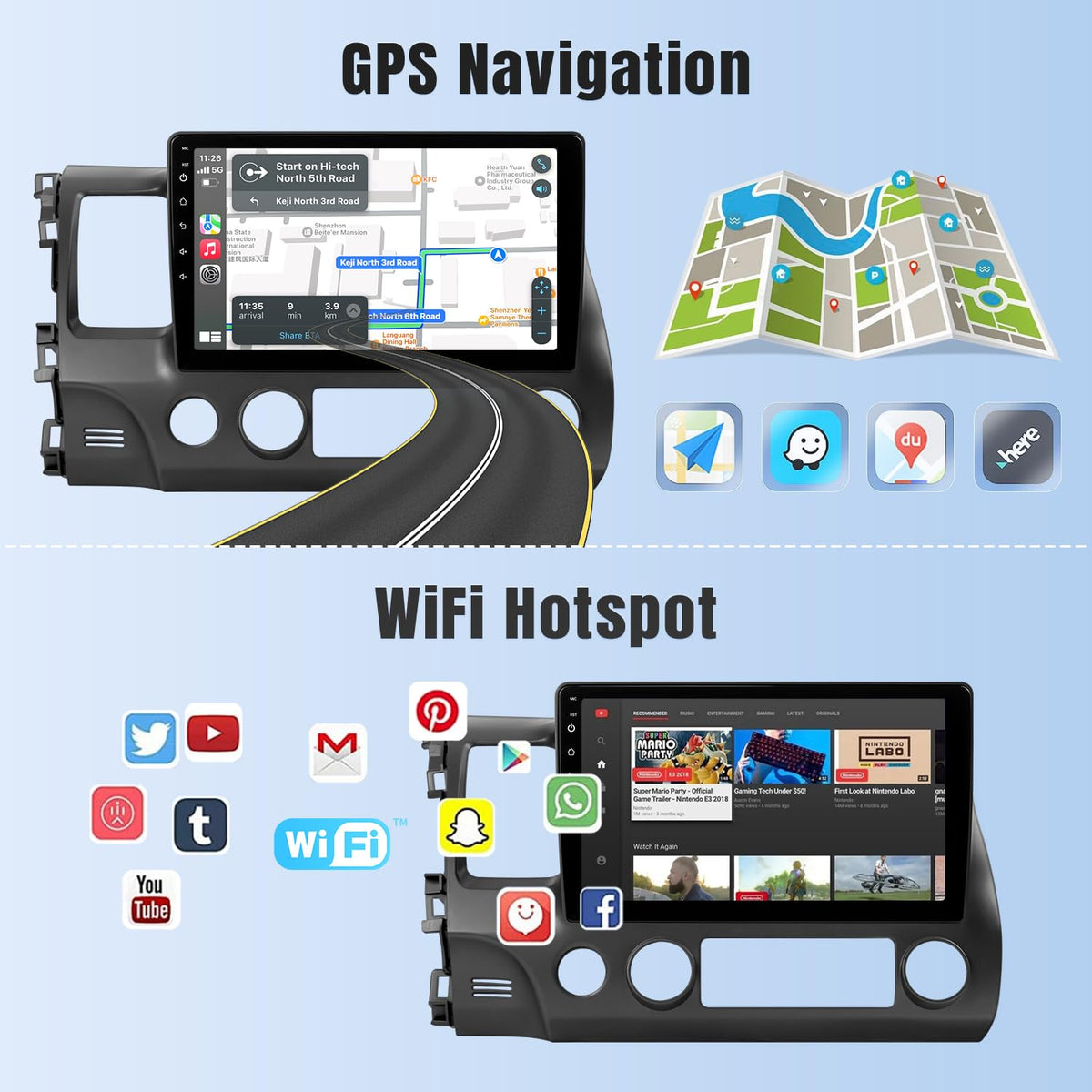 Naifay Bluetooth 5.1 for clear hands-free calls and music streaming.