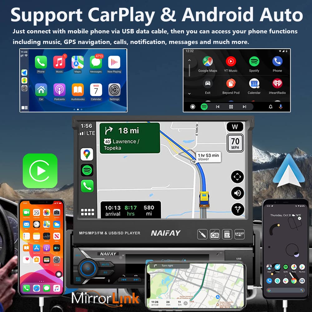 Naifay carplay-android-auto integration enables seamless smartphone use while driving.