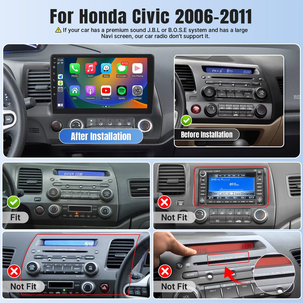 Naifay wireless CarPlay and Android Auto enable hands-free navigation and calls.