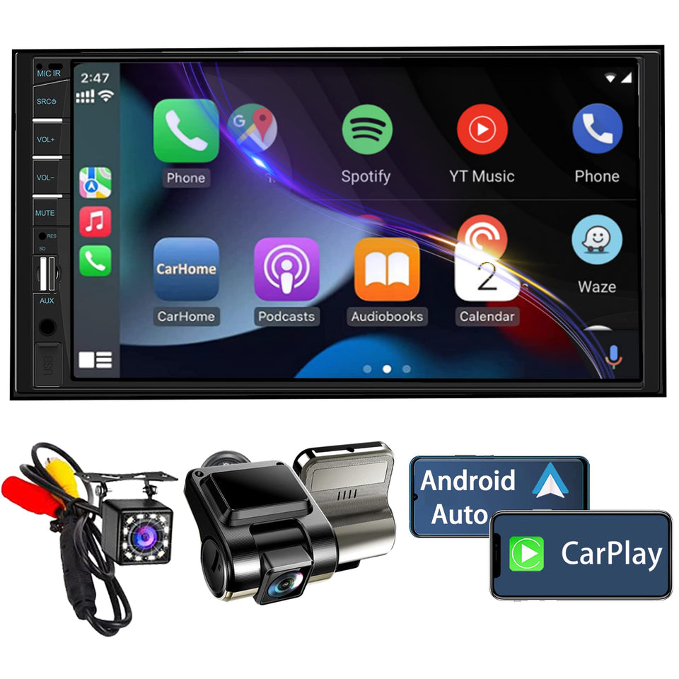Naifay double din stereo with rear camera for safer parking.