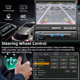 Naifay hd-1024x600 touchscreen delivers sharp menus and video playback.