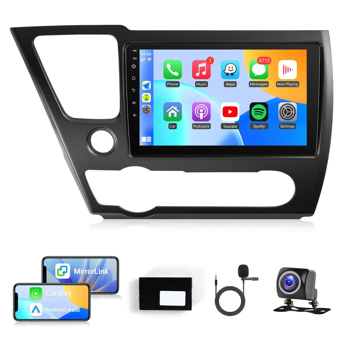 Naifay Honda Civic Android radio 9-inch display for upgraded infotainment