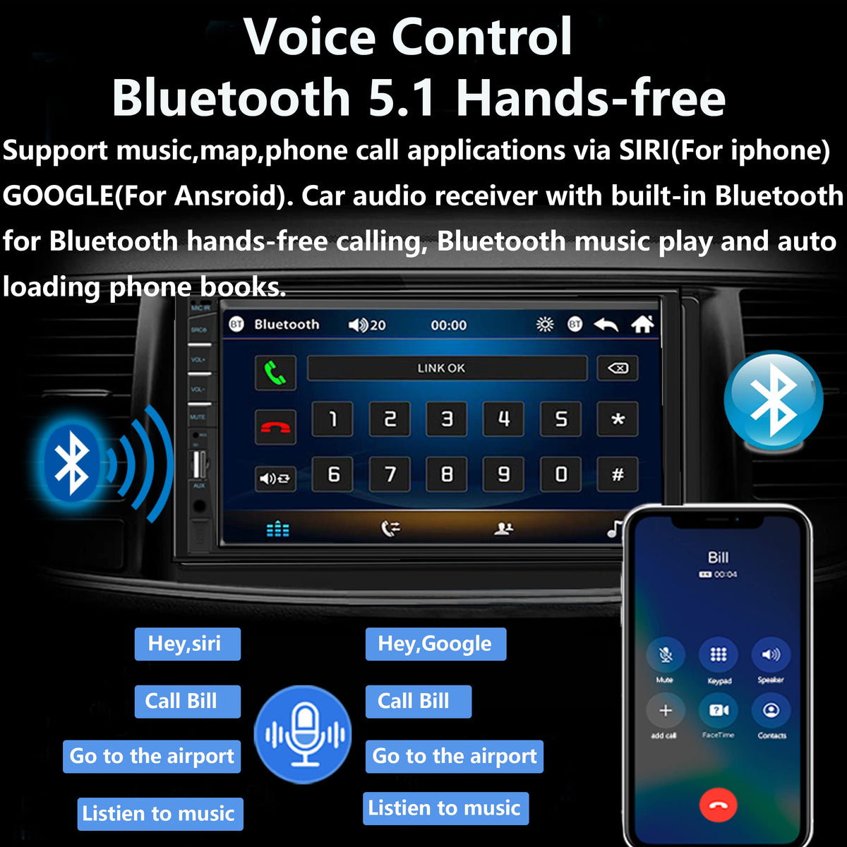Naifay mirror link lets you control phone apps on the car screen.