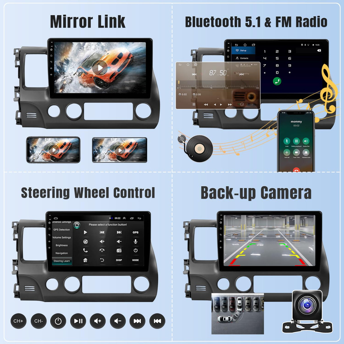 Naifay MirrorLink connects your phone to display maps and apps on screen.