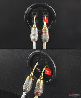 Compatible with 10 AWG to 18 AWG speaker wires for versatility.