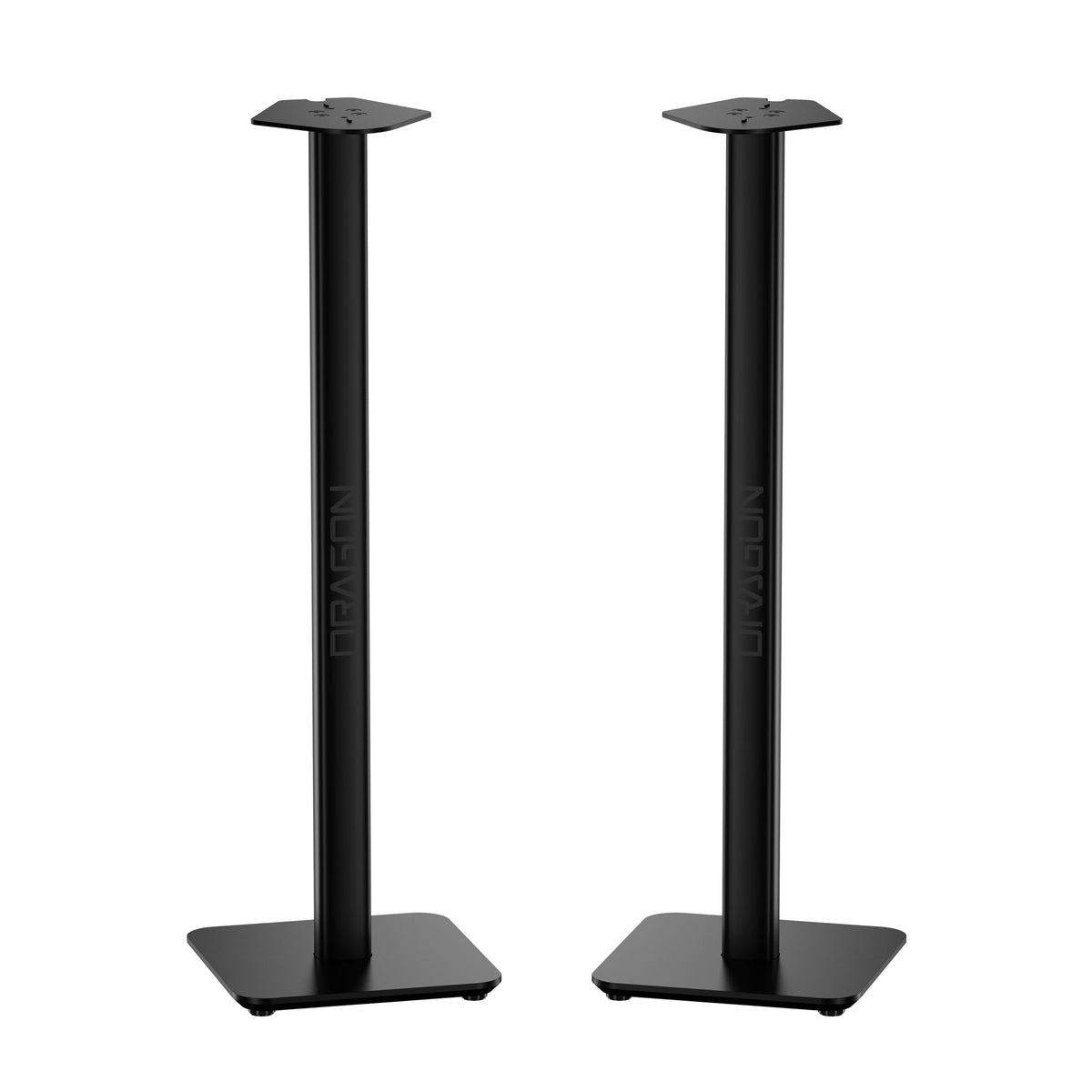 Nakamichi Dragon speaker stands top view showing sleek stainless top plates