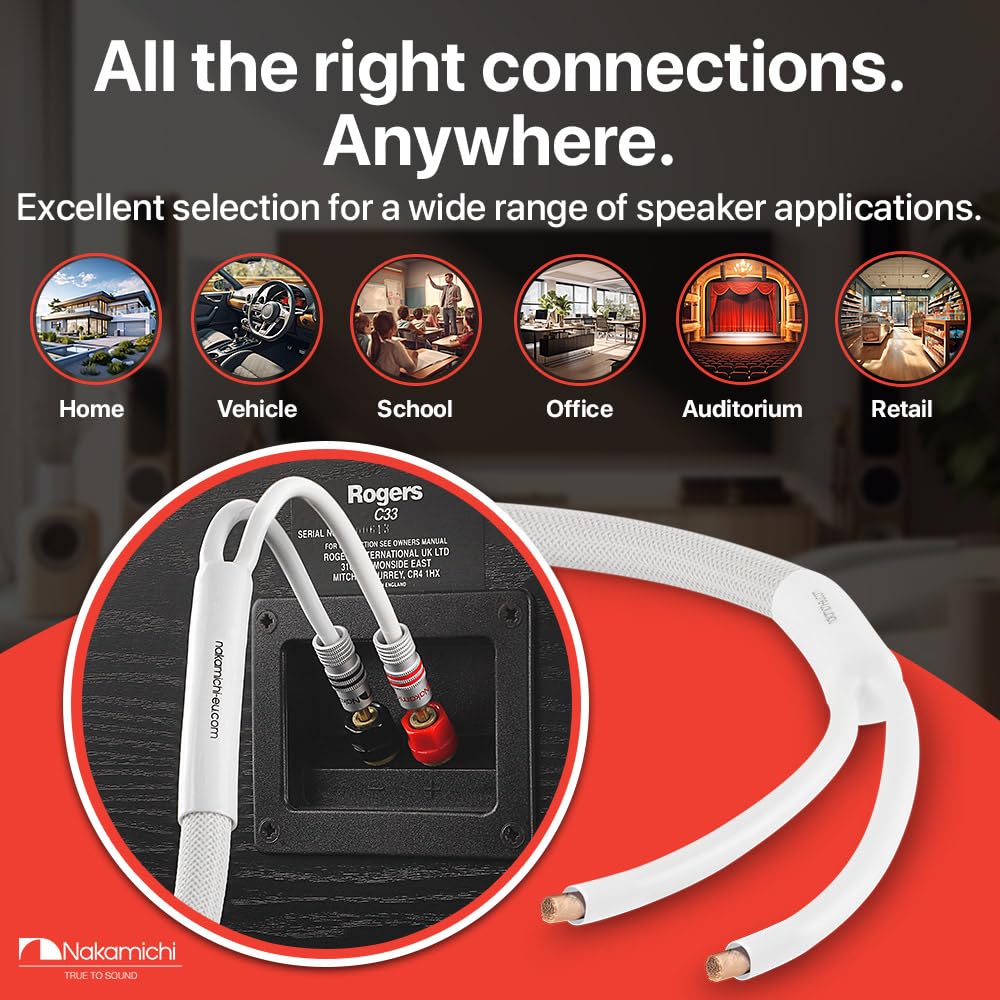 Nakamichi Excel heavy braided cable jacket emphasizes rugged durability.