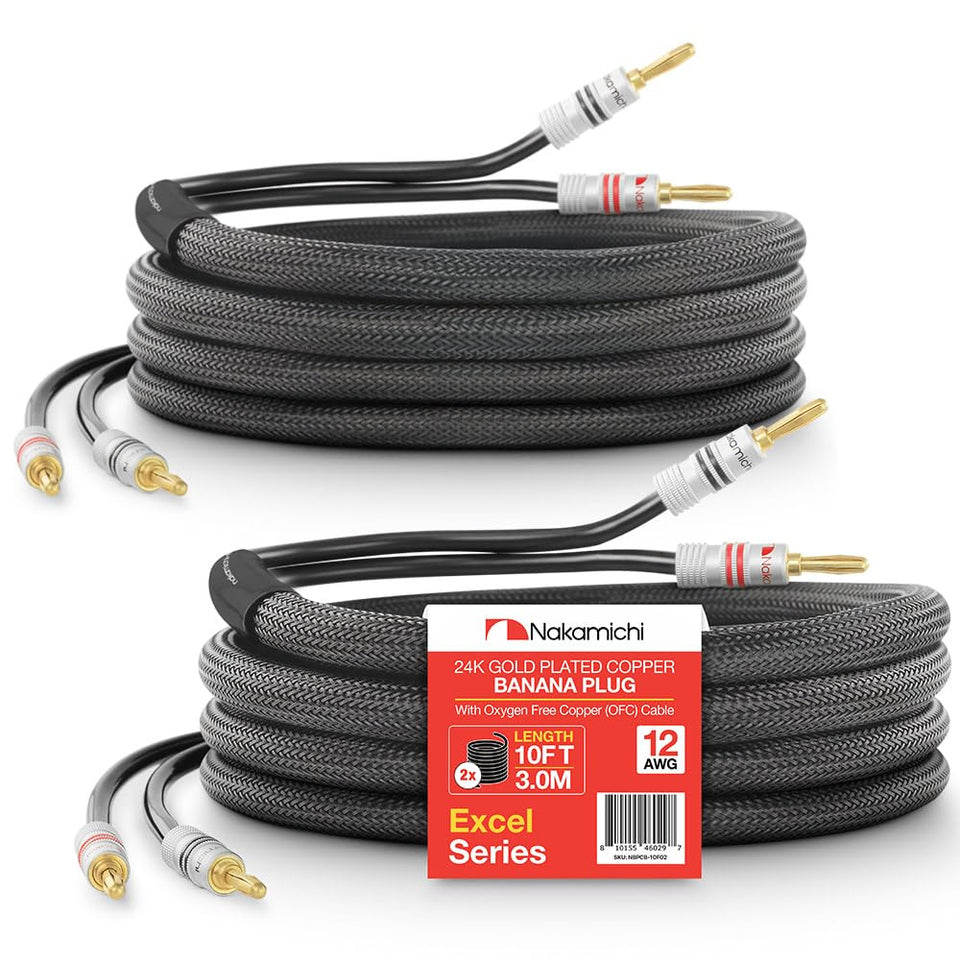 Nakamichi Excel Series 24k gold-plated banana plug for secure speaker connections and reliable signal