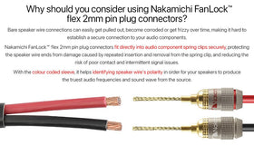 Gold-plated copper core by Nakamichi for minimal signal loss.