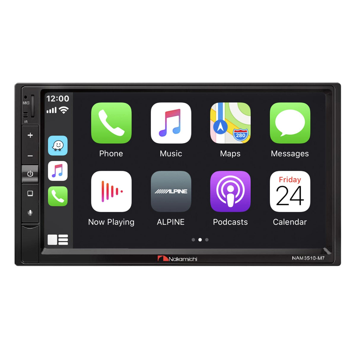 Nakamichi NAM3510-M7 7-inch touchscreen display enables intuitive in-dash navigation and media control.