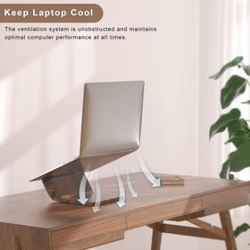 NAMAII walnut top groove and non-slip pads protecting laptop and preventing slips
