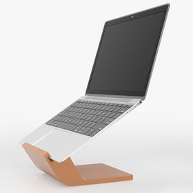 NAMAII front view of wooden laptop stand shows sturdy support and elegant desk presence