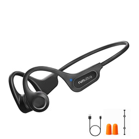 Nanajorwa bone conduction headphones with open-ear design for safer outdoor listening and ambient awareness.