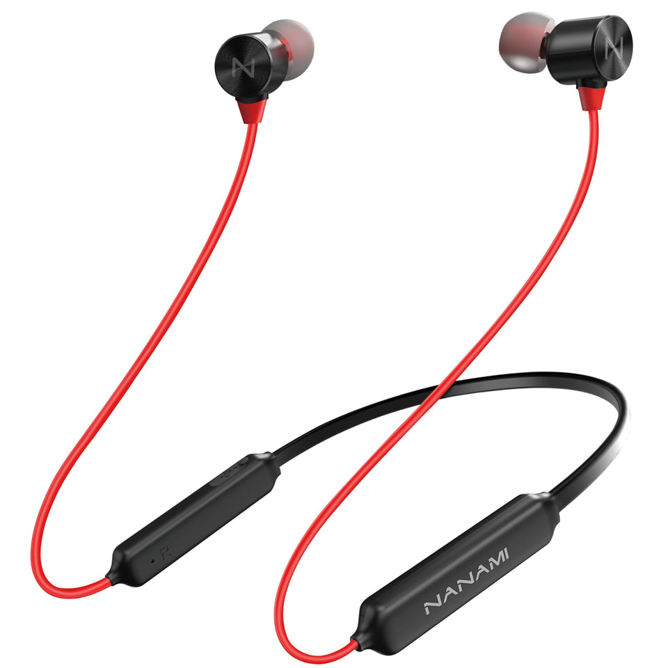 NANAMI front packaging in red showing headphones and accessories for quick setup