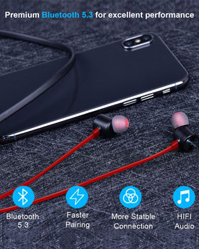 NANAMI neckband detail highlighting flexible collar and magnetic ends for comfort