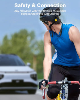 Nanami open-ear headphones featuring secure ergonomic ear hooks for stability.