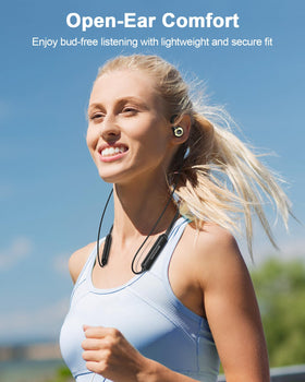 Nanami open-ear headphones highlight stay-aware design for safe listening.