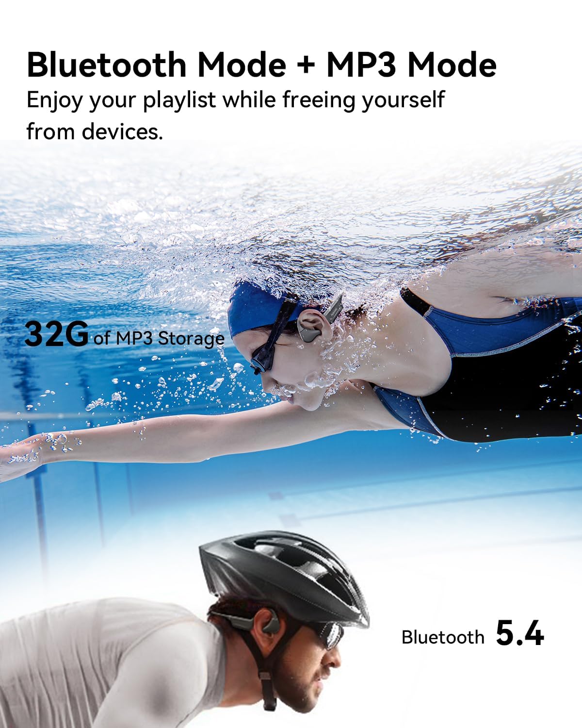 NANK Runner Diver2 Pro 32GB memory stores thousands of songs for phone-free listening