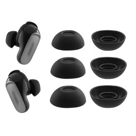 NANLANFAN ear tips for Bose QC Ultra, assembly view showing three sizes for a secure fit.