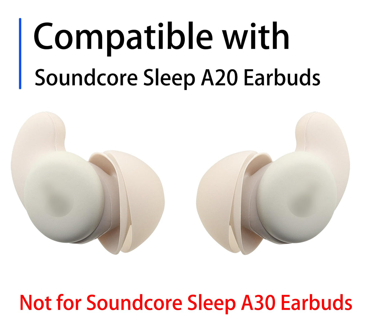NANLANFAN beige silicone ear wings offer soft comfort for extended wear.