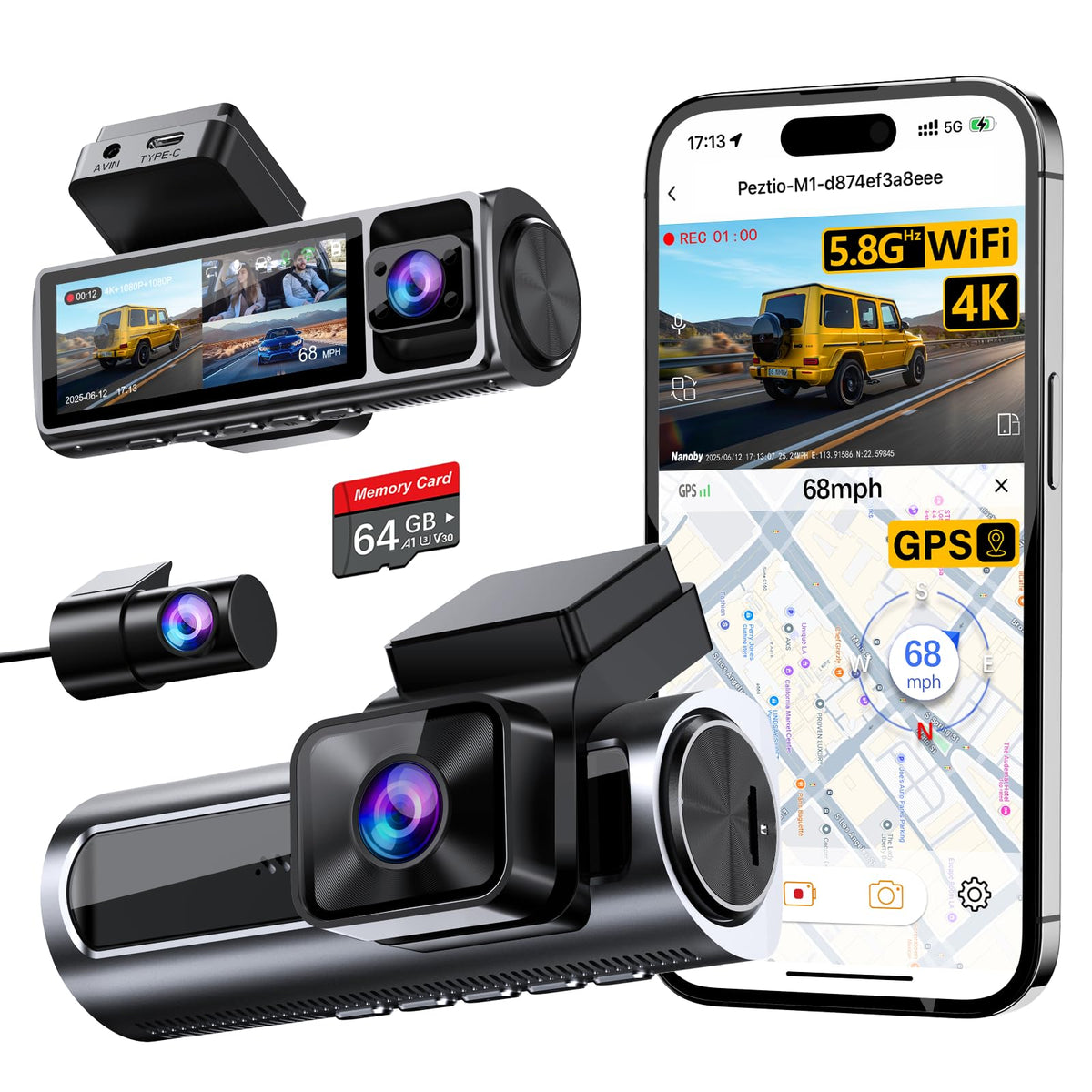 Nanoby 4K front camera captures crisp, wide-angle footage for daily driving safety