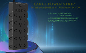 NANOLAKE widely spaced outlets detail preventing blocked plugs and adapters