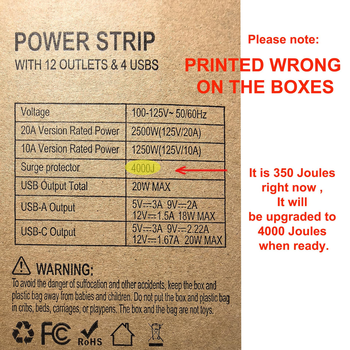 NANOLAKE surge protection up to 4000 joules protects high wattage devices.
