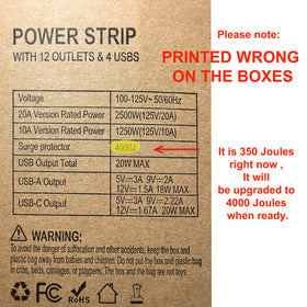 NANOLAKE surge protection up to 4000 joules protects high wattage devices.