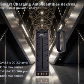 NANOLAKE USB-C PD ports offer up to 20W fast charging for modern devices.