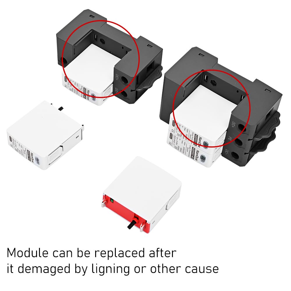 NanQue DC SPD surge protection feature protects panels against voltage spikes.