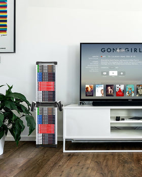 Nargos in living room entertainment center keeping games and accessories tidy