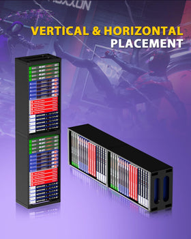 Nargos vertical or horizontal storage adapts to shelf space.