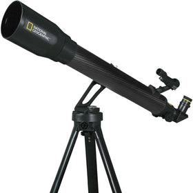 National Geographic CF700SM telescope viewed through 70mm aperture for bright lunar details.