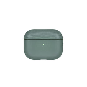 Native Union front view showing Slate Green case protecting AirPods Pro, premium look