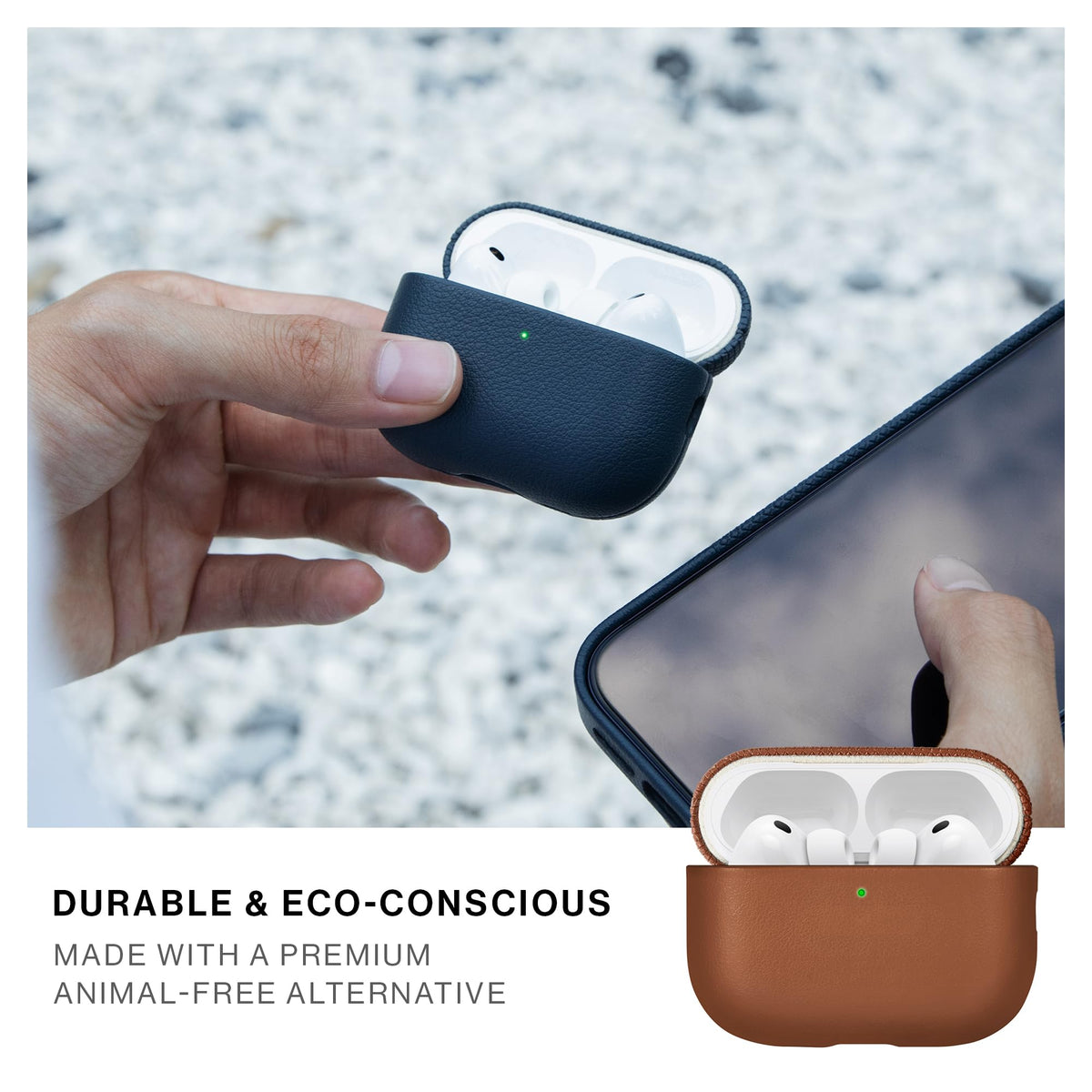 Native Union case open with AirPods Pro 3 showing precise fit
