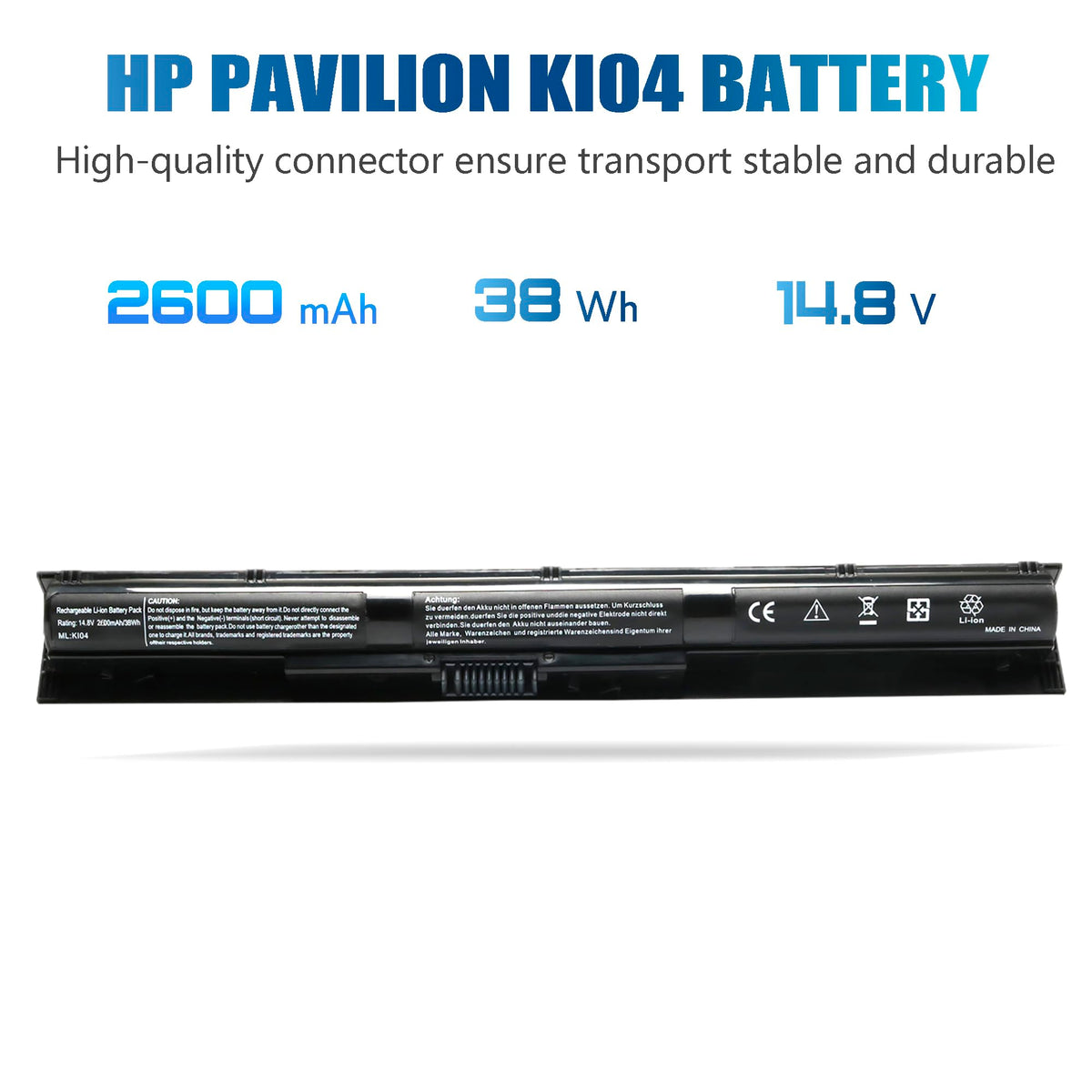 NATNO KI04 battery close-up with label for model verification.