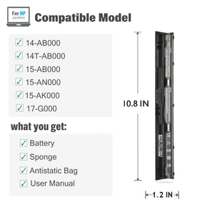 NATNO KI04 battery side-connector shows simple HP Pavilion compatibility.